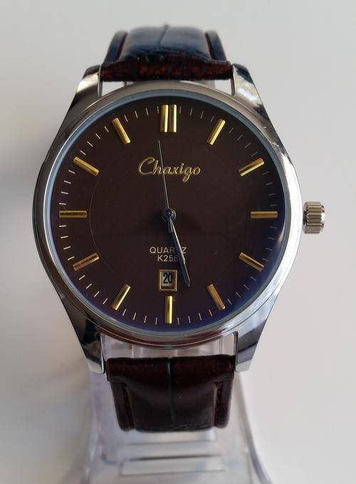Genuine Brown Leather Strap QUARTZ Watch for Men