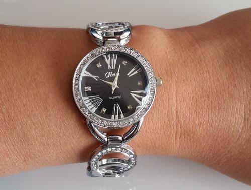 Silver Quartz watch with Black face