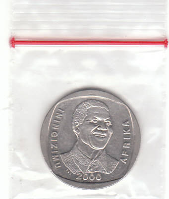 Unc Nelson Mandela Smiley 2000 R5 in zip lock bag