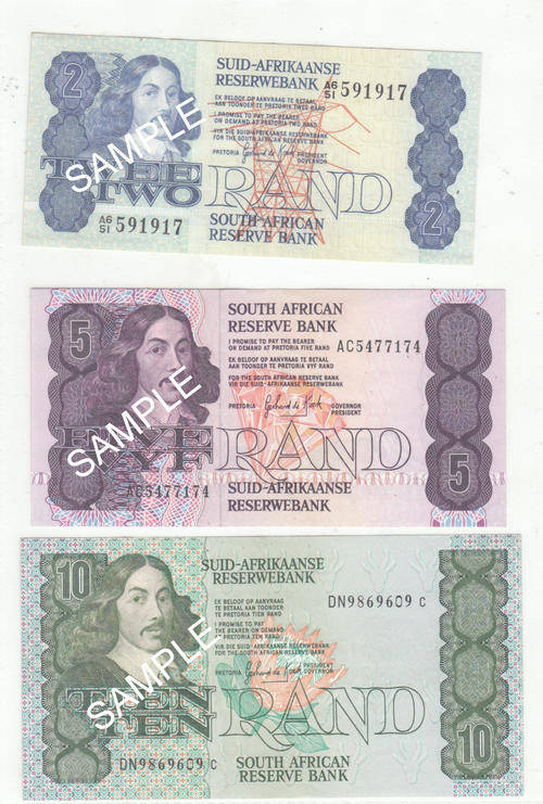 UNC G DE KOCK NOTE SET R2 TO R50