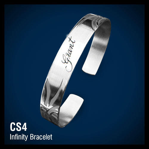 ALL NEW HAND ENGRAVED INFINITY MENS BRACELET