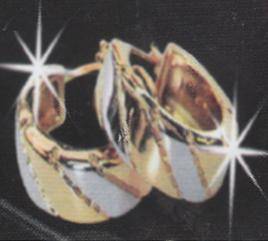START VALENTINES SHOPPING ! EXCLUSIVE IMPORTED AKI DESIGNER FUSED TWO TONE 18ct GOLD EARRINGS