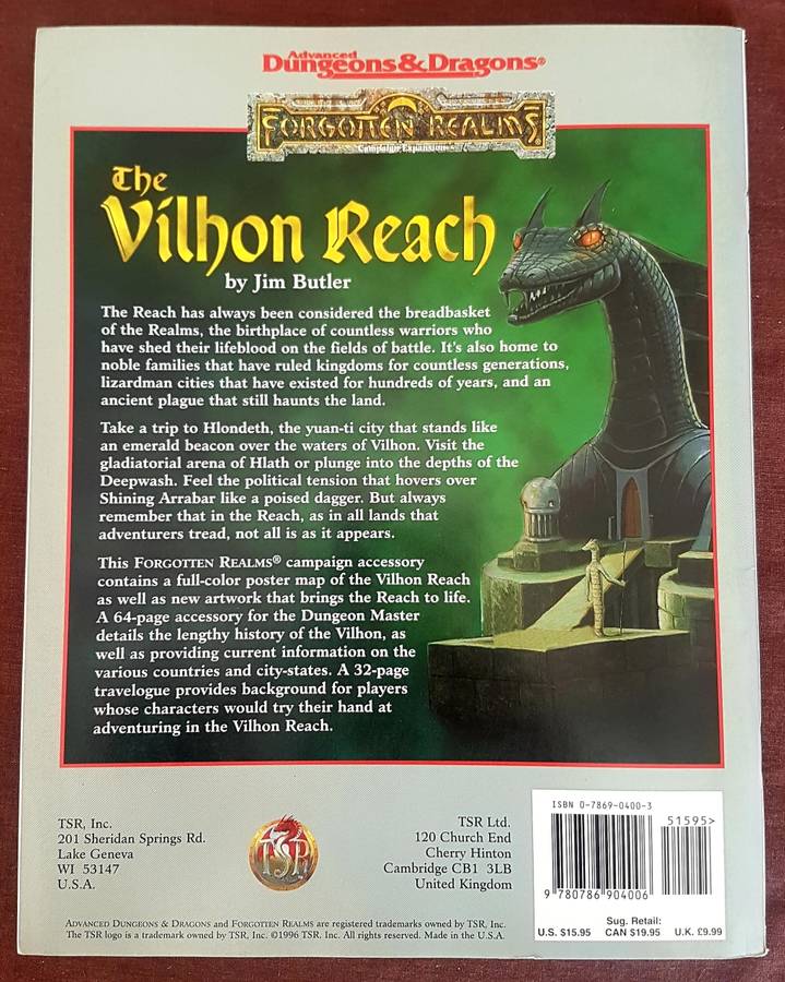 Advanced Dungeons & Dragons Forgotten Realms The Vilhon Reach