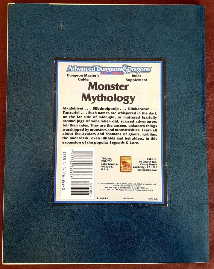 Advanced Dungeons & Dragons 2nd Edition Monster Mythology