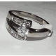 STUNNING STAINLESS STEEL RING WITH CZ  SIZE 10