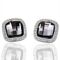 EXQUISITE PLATINUM PL WITH CZ DIAMOND ENVIROMENTHAL MICRO INSERTED EAR RINGS