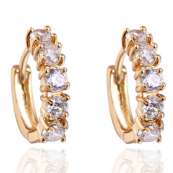 18 KT GOLD PLATED CLEAR CUBIC ZIRCONIA EAR RINGS