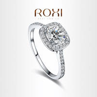 ROXI EXQUISITE PLATINUM PLATED SIZE 9 RING WITH CZ DIAMONDS