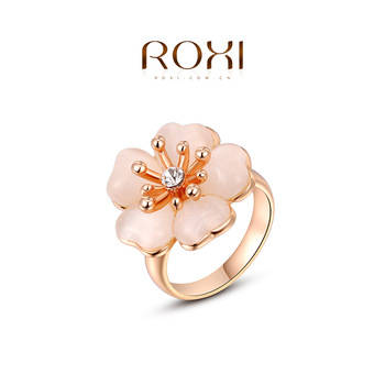 ROSE GOLD PLATED OPAL FLOWER RING SIZE 8