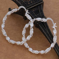 500MM SILVER PLATED HOOPED EAR RINGS