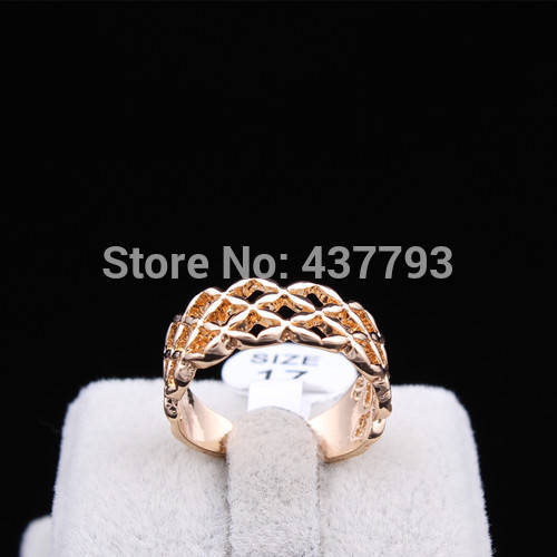 HIGH QUALITY 18 KT GOLD PLATED DESIGNER KNOT CROSS RING SIZE 8