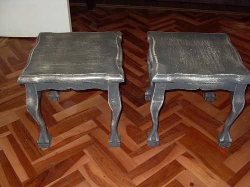 2 x distressed mini display tables