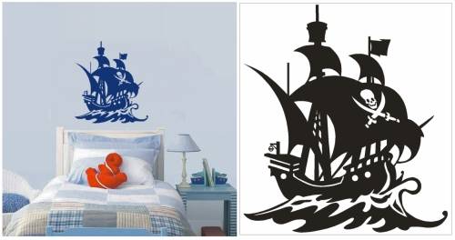 Vinyl Decals Wall Art Stickers - Pirate Ship