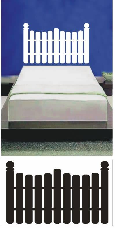 Vinyl Decals Wall Art Stickers - Headboard Picket Fence SINGLE