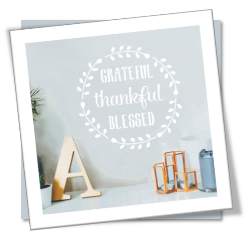 Vinyl Decals Wall Art Stickers - Grateful Thankful Blessed