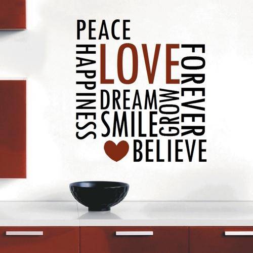 Vinyl Decals Wall Art Stickers - Inspirational Peace Love