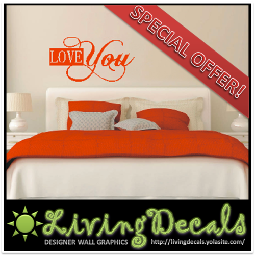 SPECIAL OFFER: Vinyl Decals Wall Art Stickers - "Love You"