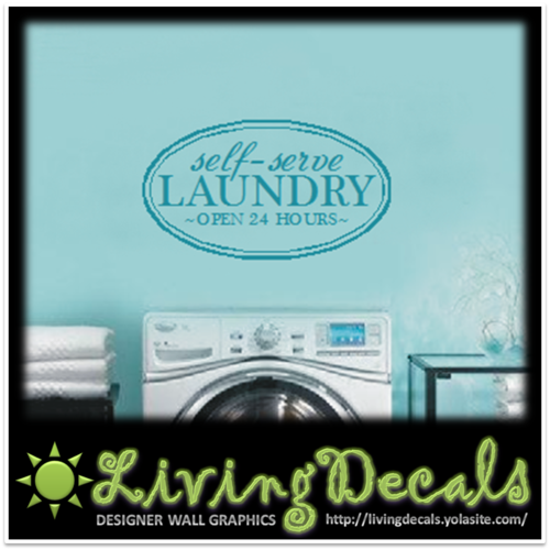 Vinyl Decals Wall Art Stickers - Laundry Self Serve