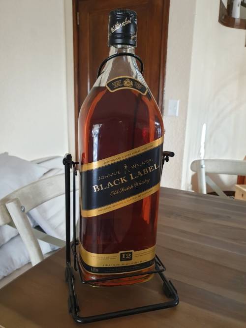 Johnny Walker Black Label 12 yr old 4.5L Bottle on stand UNOPENED