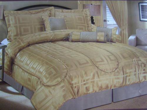 15 PIECE QUEEN SIZE LUXURY POLYSILK COMFORTER SET