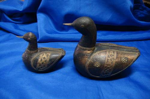 Set Wood Decorative Ducks