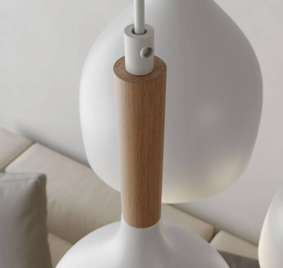 Modern Small Bowl Style Pendant Light - Cluster Of 3 - White