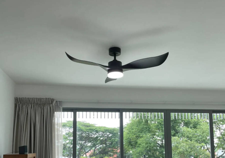 52 Inch Black ABS Ceiling Fan With Remote Control - display model