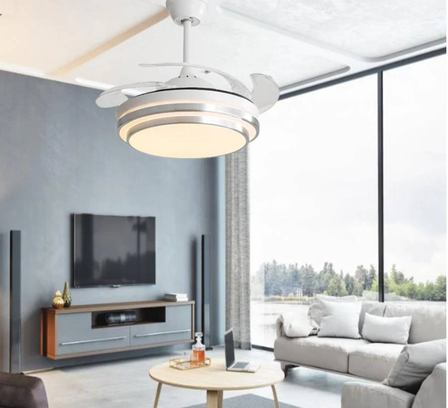 Remote Control Modern Auto Folding Invisible Ceiling Fan - 074