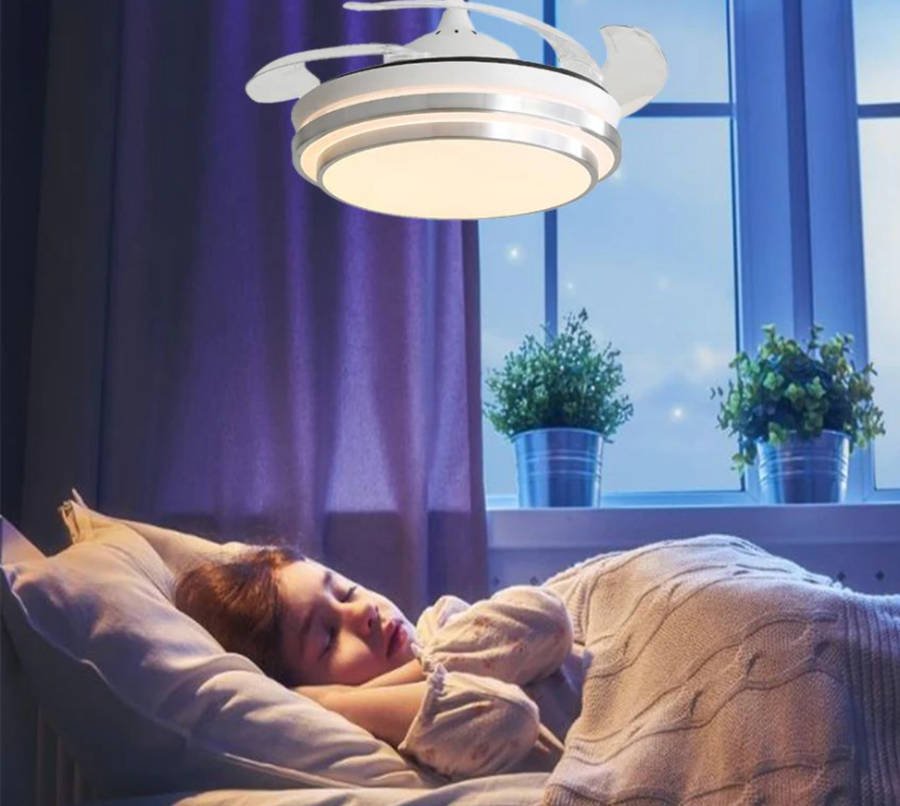 Remote Control Modern Auto Folding Invisible Ceiling Fan - 074