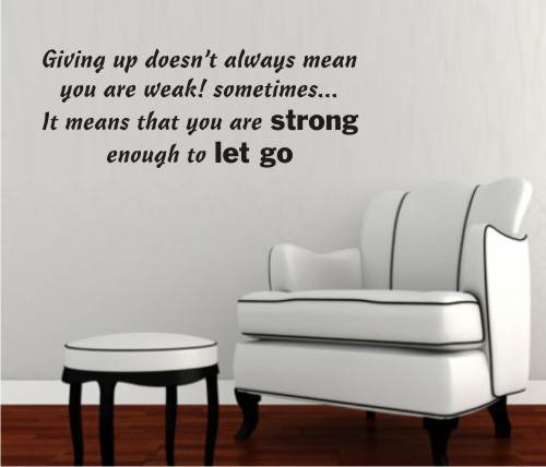 Vinyl Decal - Giving up - Inspirational Quote - Wall Art