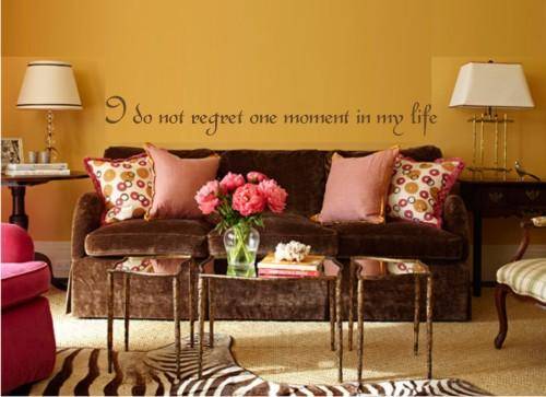 Vinyl Decal - No Regrets - Inspirational Quote - Wall Art