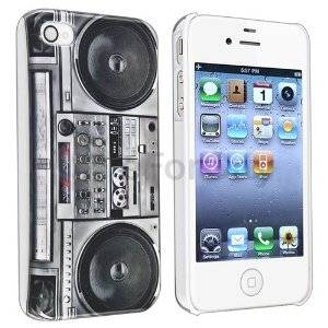 * iPhone 4 4S Hard Case * Retro Boombox Cover * Free Shipping! *
