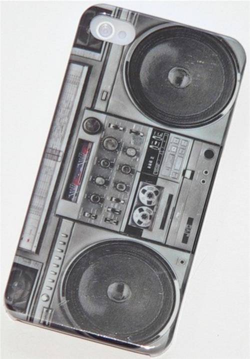 * iPhone 4 4S Hard Case * Retro Boombox Cover * Free Shipping! *