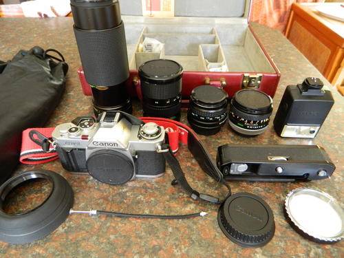 Canon AV1 Film Camera and Lenses