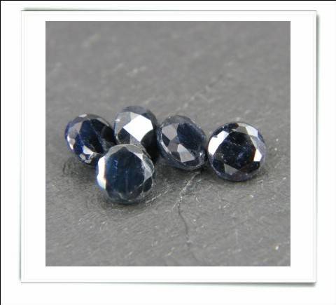 CLEARANCE SALE - Natural Black Sapphire Rounds - 0.66cts avg. each - 50 pcs on offer
