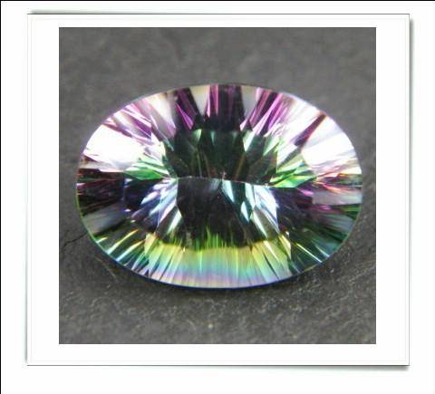 GEMZONE - Natural Mystic Topaz Oval Concave Facet - 11.79cts!