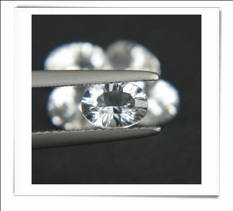 GEMZONE - Natural White Topaz Oval Concave Facets - 0.96cts each - 2 on Offer!