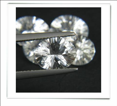 GEMZONE - Natural White Topaz Oval Concave Facets - 3.02cts each - 2 on Offer!