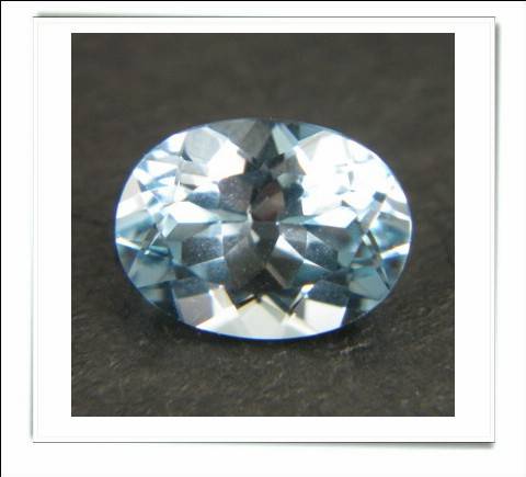 GEMZONE - Natural Aqua Blue Topaz Oval Facet - 1.51cts!