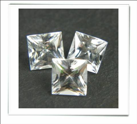 CLEARANCE SALE - Natural White Topaz Princess Facets - 1.92cts avg. each - 24 on offer!