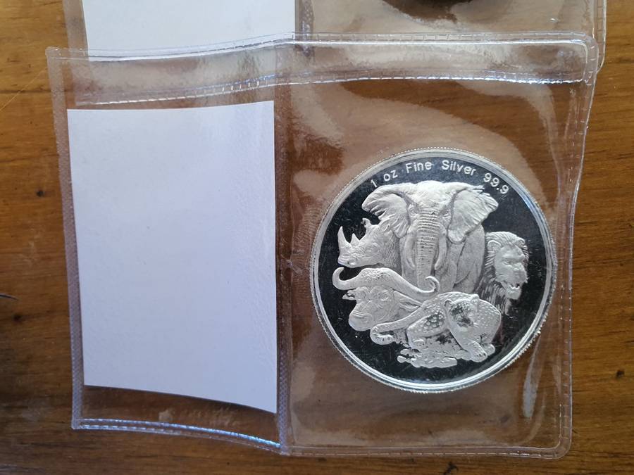 5 Coin collection : 1Oz fine silver African Big 5 series