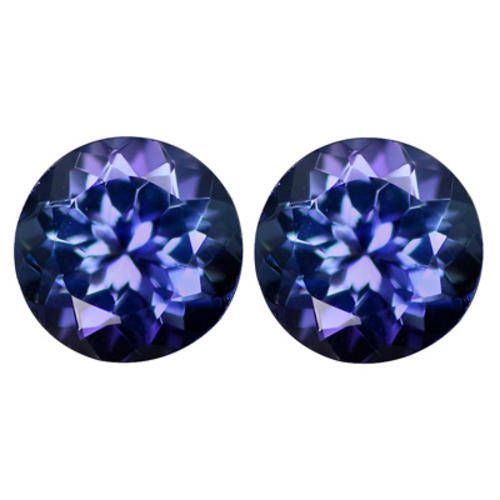 1.62CT TANZANITE MATCHING PAIR [G.I.S.A.CERTIFIED] Intense Violet Blue (vB4/4), VVS