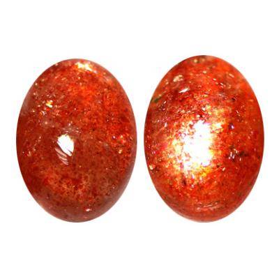 10.39CT ANDESINE aka SUNSTONE [G.I.S.A.CERTIFIED] Oval Cabochon Pair