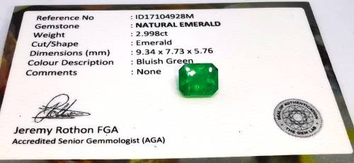 2.998CT EMERALD  * Certified Emerald *