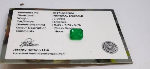 2.998CT EMERALD  * Certified Emerald *