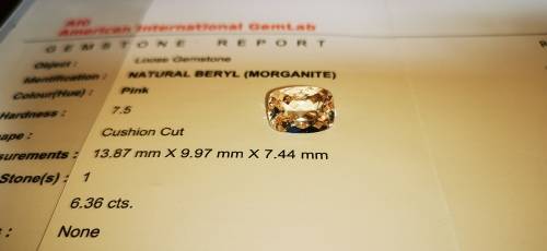 * MORGANITE *  6.36CT MORGANITE