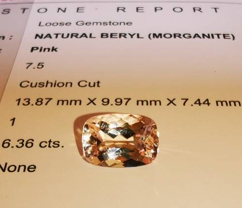 * MORGANITE *  6.36CT MORGANITE