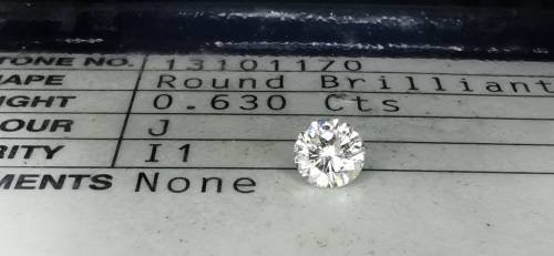 * Diamond *   0.630CT Diamond [ EGL Certified ] Round Brilliant Cut  J I1