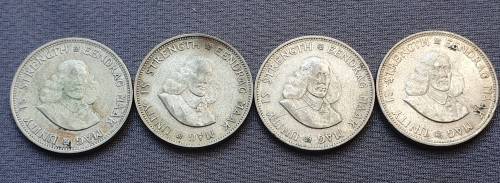 Lot of 4 x 20c coins (1961-1964 1st decimal series) 50% Silver