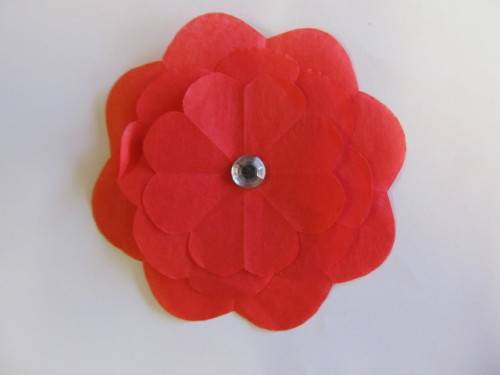 Embellishments Paper With Centre Rhinestone Red 75mm 1pc